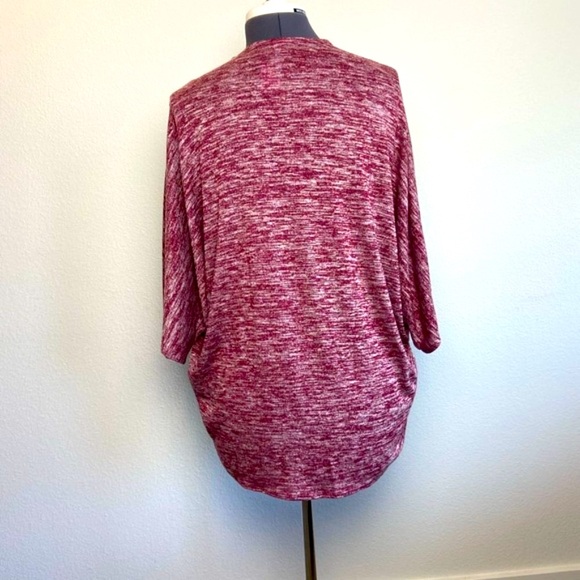 AZULES Wine Dolman Sleeve Soft Cashmere Feel Small Kimono Shrug Open Cardigan - Picture 4 of 7